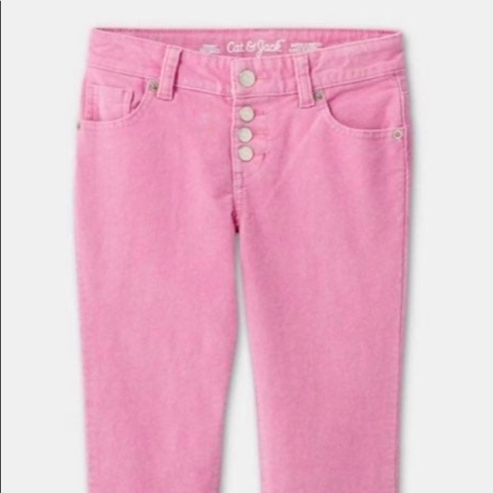 NEW Cat and Jack Girls button fly cord skinny jeans 10